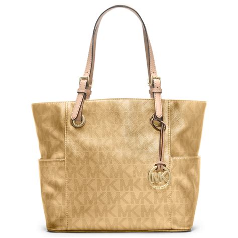 gold handbag michael kors|michael kors gold tote bag.